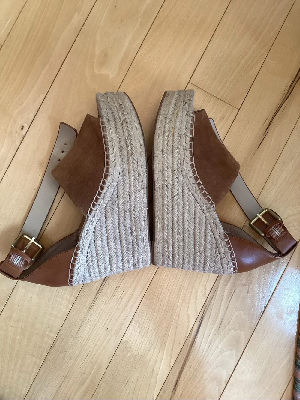 Marc Fisher brown suede Adalyn Espadrille wedge sandals. Women’s size 7.5
